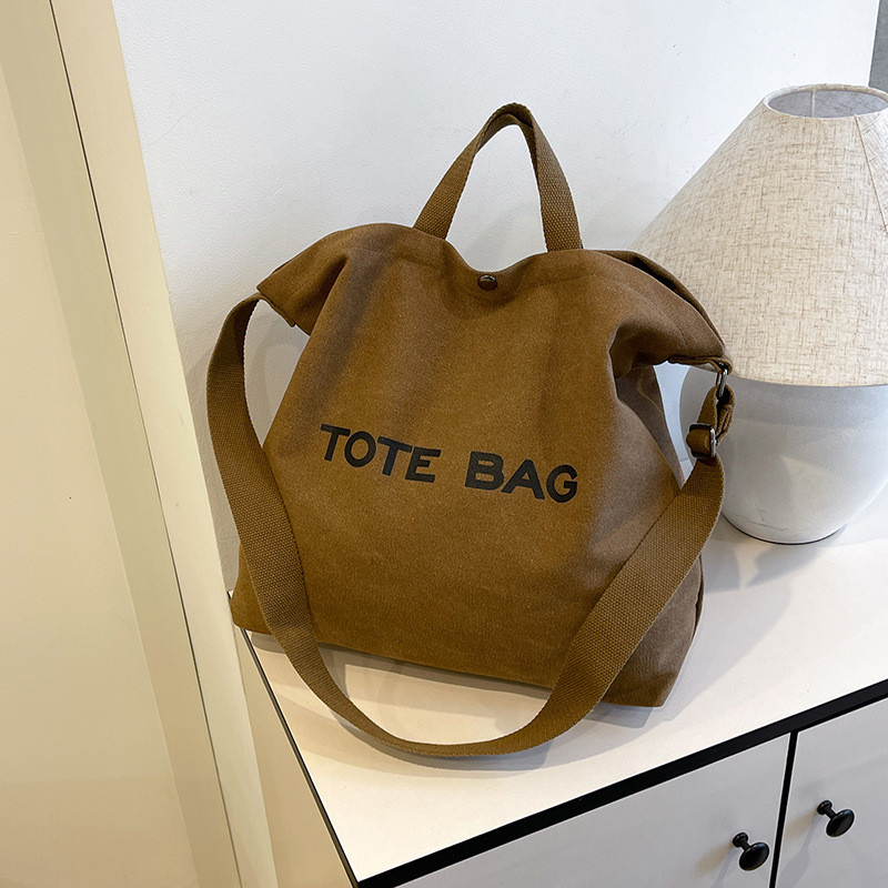 Túi Đeo Vai Vải Retro Phong Cách Mới Cao Cấp Cảm Giác Tiện Lợi Đi Lại Dung Tích Lớn Túi Tote Di Động Túi Đeo Ngang Nữ