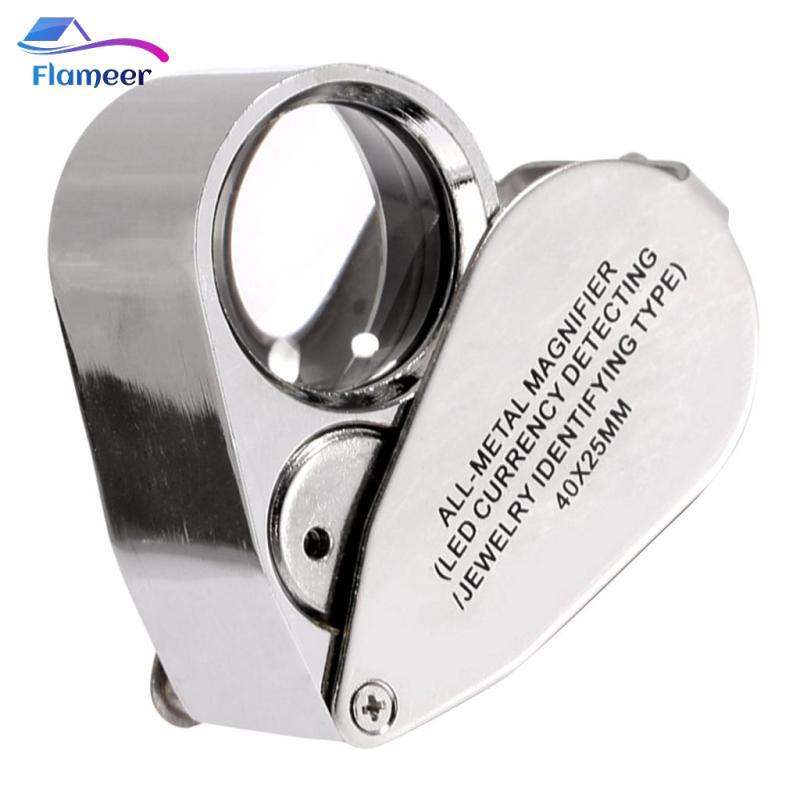 Kính loupe Jewel với đèn LED kép, phóng đại 40X, phù hợp kiểm tra kim cương, đá quý và pha lê.