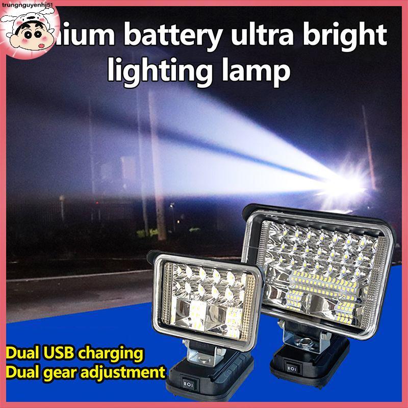 [Tài 24 giờ] 2-in-1 Dual USB Power Bank for Makita Battery Emergency Lights + 7-inch Car LED Work La