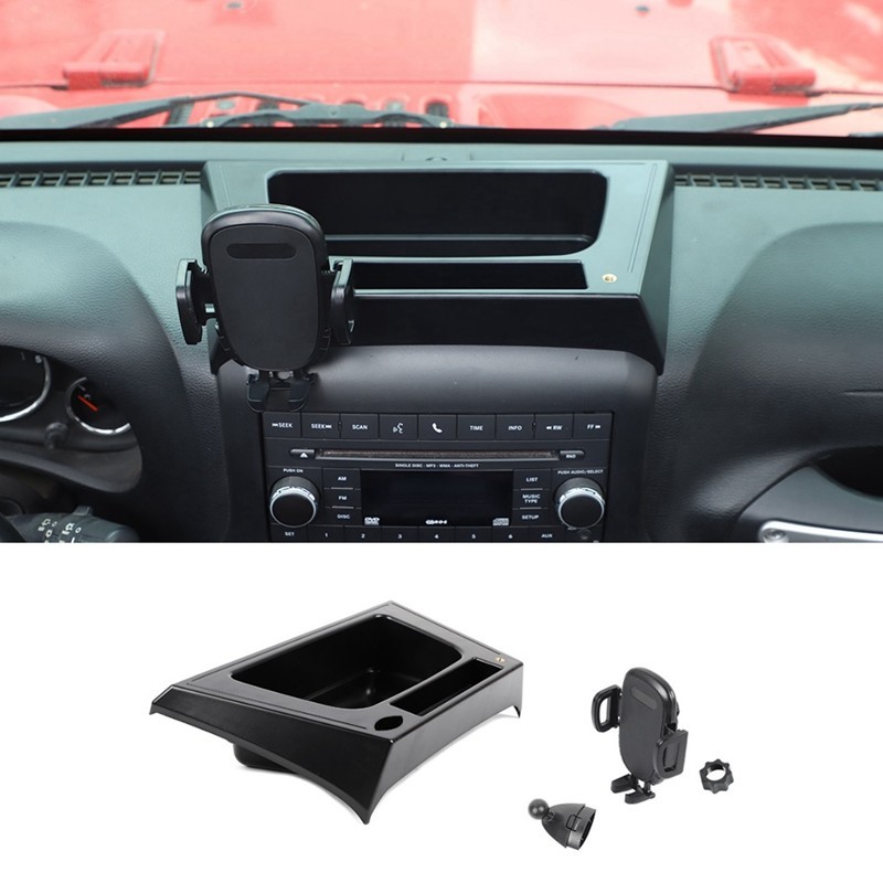 Gắn Điện Thoại Cho Jeep Wrangler JK 2012-2017, Giá Đỡ Điện Thoại Nhiều Gắn Dash Khay Hộp Bảo Quản Hệ