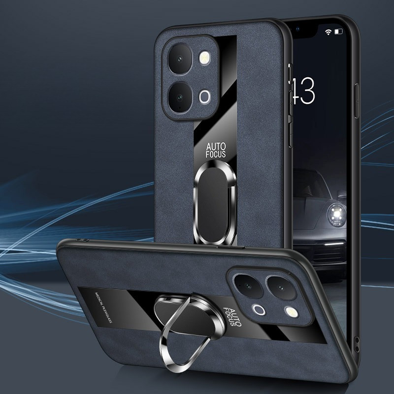 Dành Cho VIVO Y500 i Giá Đỡ Vòng Từ Tính Chống Sốc Cho Vivo Y 500i Y500 Pro Da Cừu Da PU Giá Đỡ Ốp L