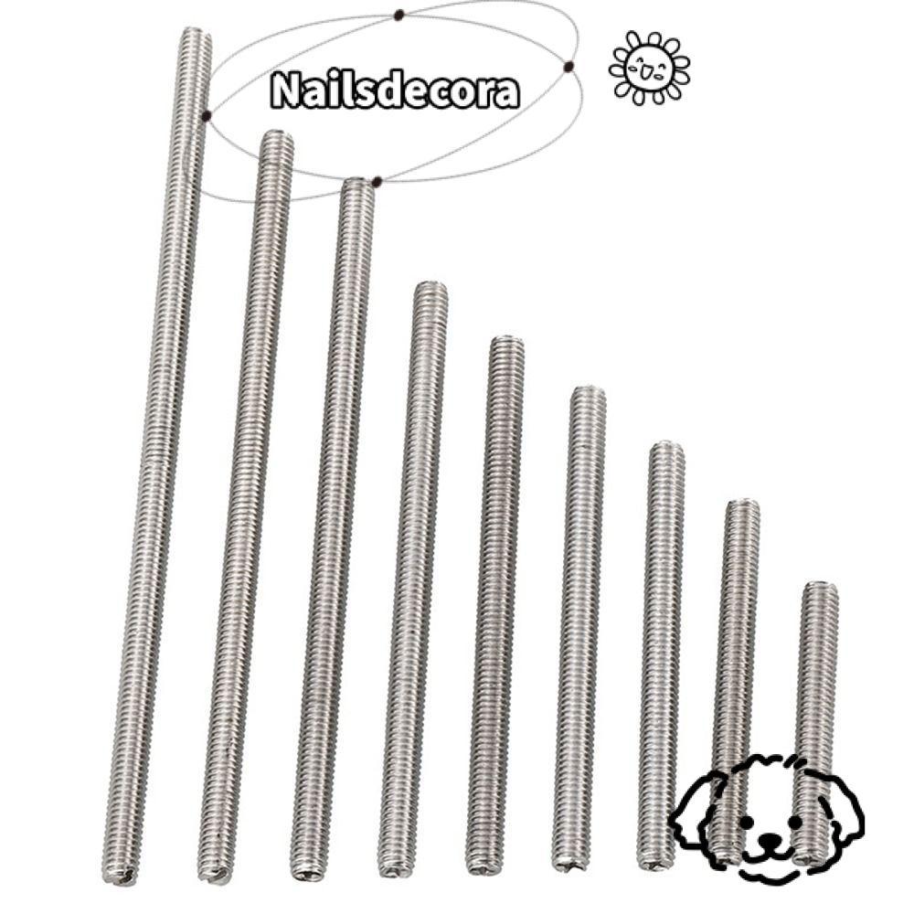 NAILS 2 CHIẾC Thanh ren hoàn toàn, M5 Tay phải Vít ren dài, Thực tế 0,8mm Thread Pitch 304 Thanh thé