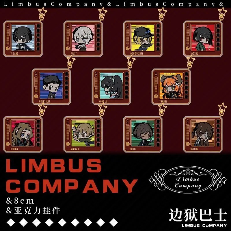 Móc khóa Limbus Company hình Tivi Acrylic Mica mẫu Ishmael Faust Don Quixote Sinclair Ryoshu phụ kiệ