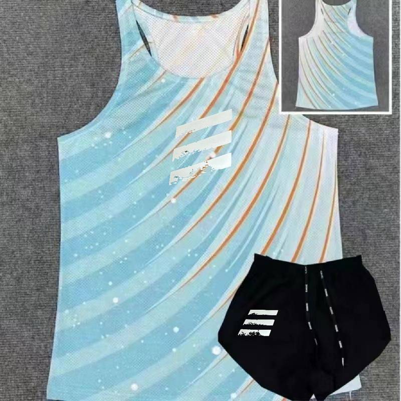 Popular Sports Track and Field Suit Men and Women Training Marathon Running Loose Vest iXqc