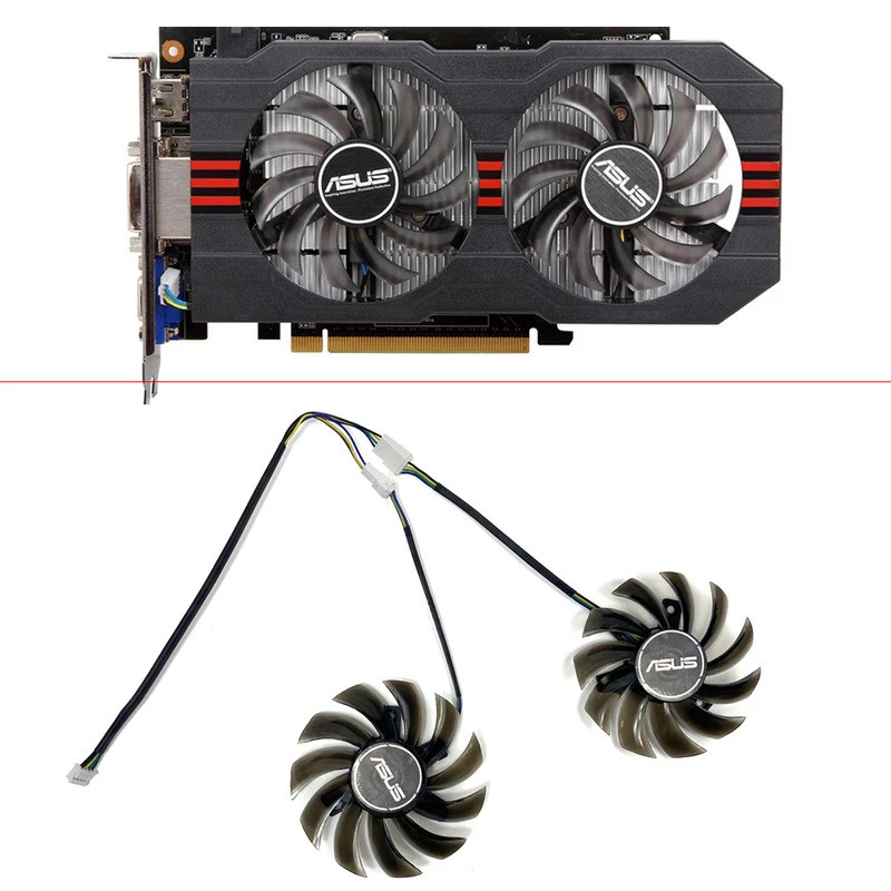 Quạt Làm Mát MỚI 75mm 4pin FD7010H12S Dành Cho ASUS R7 260X GTX 1050Ti 660 760 750Ti Quạt card Đồ Họ