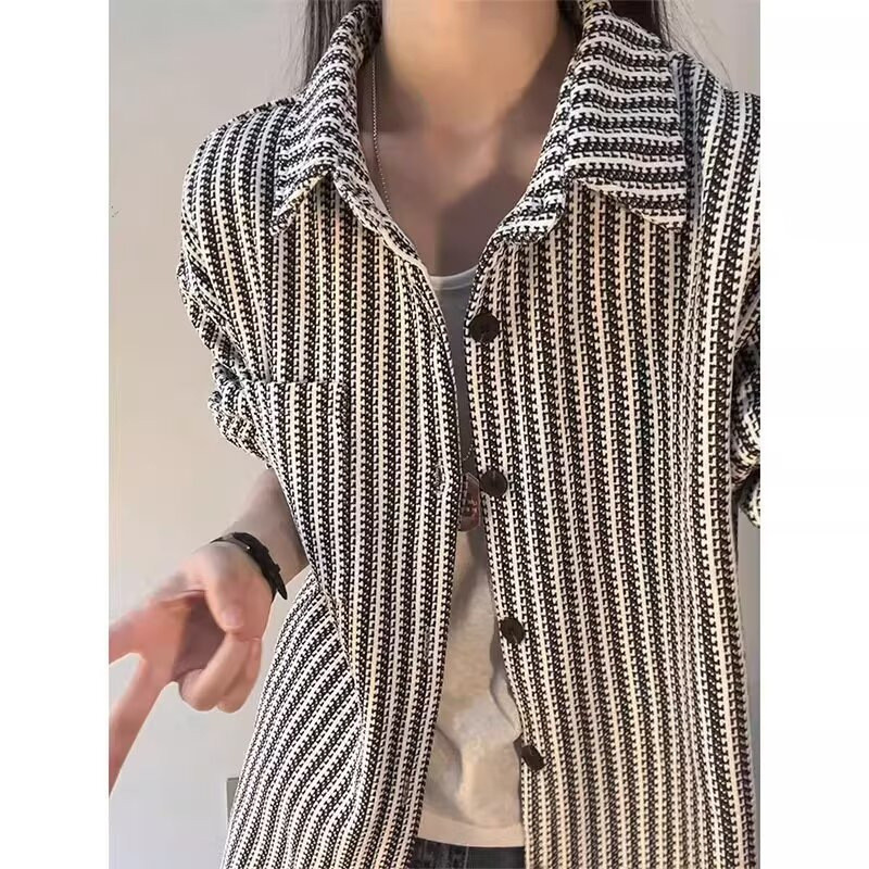 Áo sơ mi chenille nam phong cách Crow's Bone Pattern,streetwear autumn