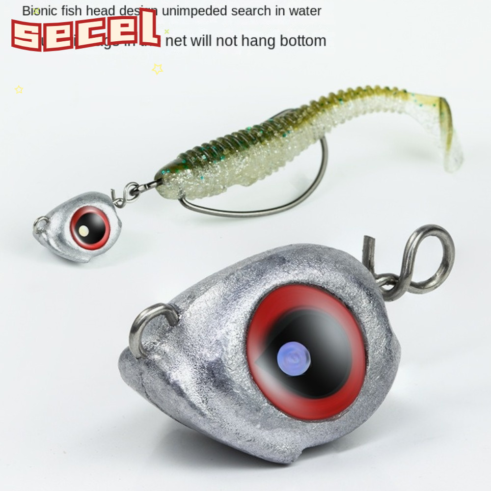 SECEL Swimbait Jig Heads, Jig Head Big Eyes Lead Head Bait sinker, 2025 Hard Soft Worm mồi 3.5g / 5g