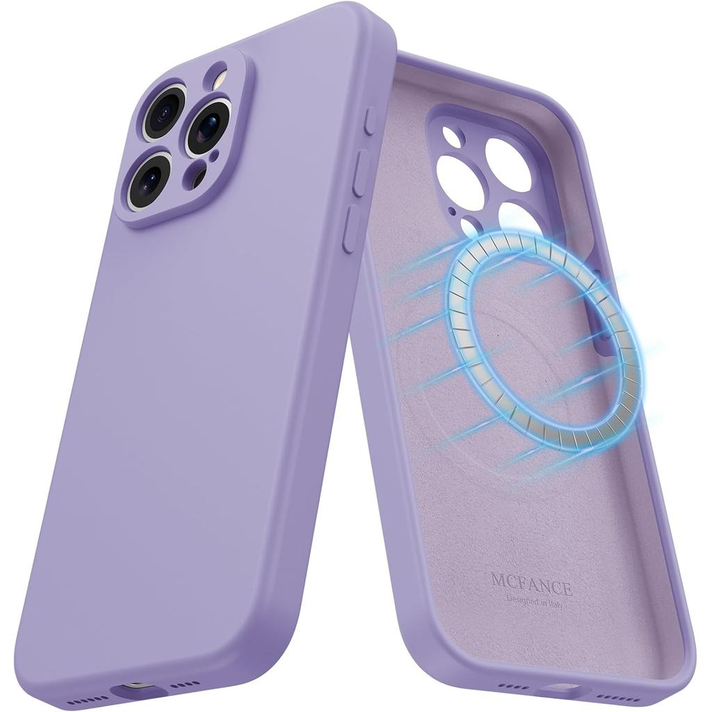 MCFANCE Silicone Từ Tính Cho iPhone 15 Pro Ốp Lưng, Tương Thích Với MagSafe, Full Camera Bảo Vệ Chốn