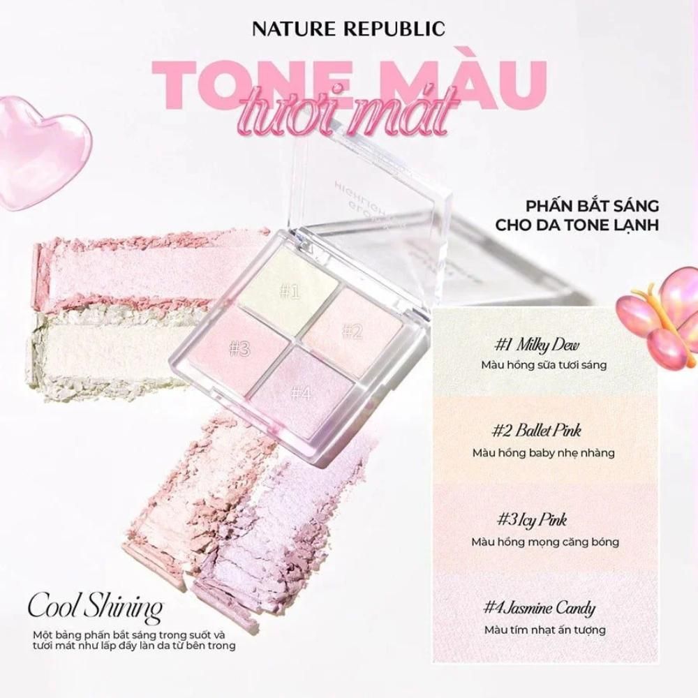 Ảnh 4 của Phấn bắt sáng Nature Republic Glowy Highlighter 12.8g