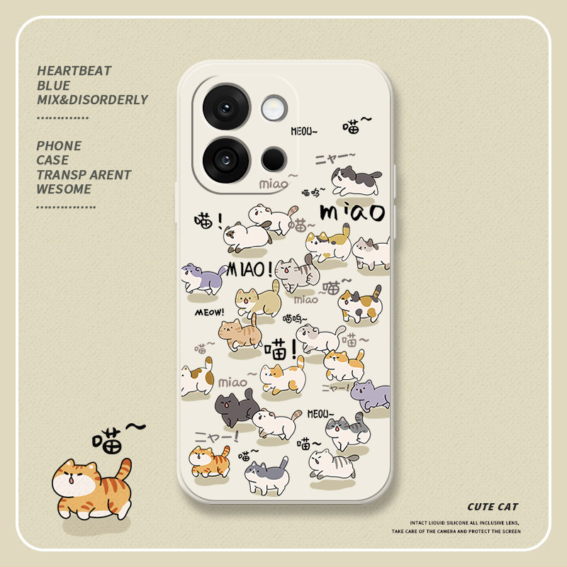 Nhóm Mèo Dễ Thương Thích Hợp Oneplus 13T Vỏ Điện Thoại 1 + 13T Vỏ Bảo Vệ PKX110 Vui Nhộn Cặp Đôi OPP