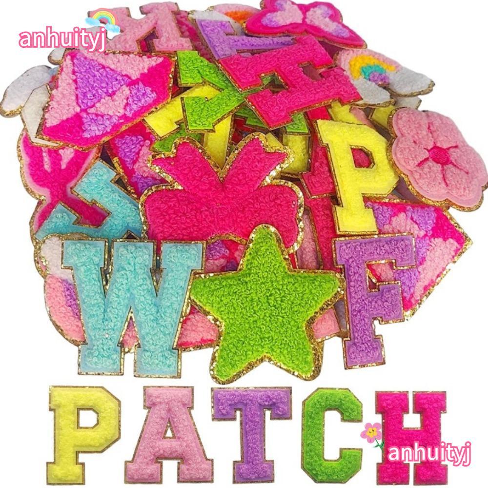 ANHUITYJ 26 Miếng Dán Quần Áo Chữ Cái Tiếng Anh, Bảng Chữ Cái A ~ Z Dán Vải, Khăn Màu Thêu Miếng Dán