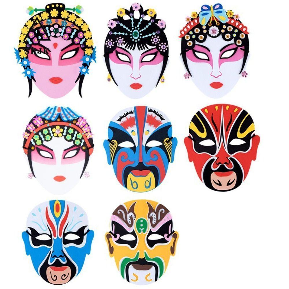 SKJK Mặt nạ phong cách Trung Quốc, Bắc Kinh Opera Handmade EVA Bắc Kinh Opera Mask, Đạo cụ Phụ kiện 