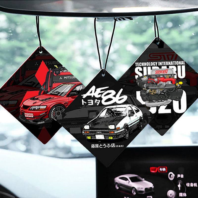 【Ready Stock】 3pcs JDM Car Aromatherapy Jasmine Scented Green Tea Pendant Car Perfume Internet Celeb