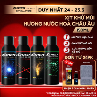 Xịt Khử Mùi XMen for Boss 150ml Intense/Luxury/Legend/Motion Hương Nước Hoa Châu Âu, Giảm Tiết Mồ Hôi Lưu Hương Dài Lâu