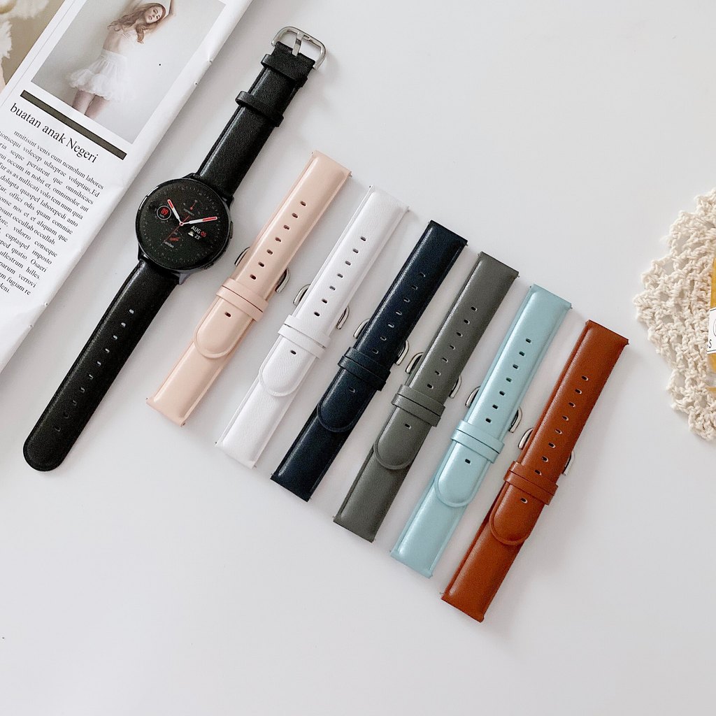 Thích hợp cho đồng hồ thể thao Samsung galaxy watch3 / 4 / 5 Active2 S4 Smart 40 / 44 Dây da thật