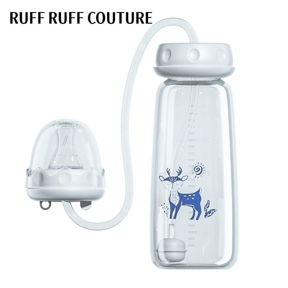 Bình sữa rảnh tay RUFF RUFF CUFF COOUTURE 8oz/240ml kèm bàn chải ống hút, bình trữ sữa bóng trọng lự