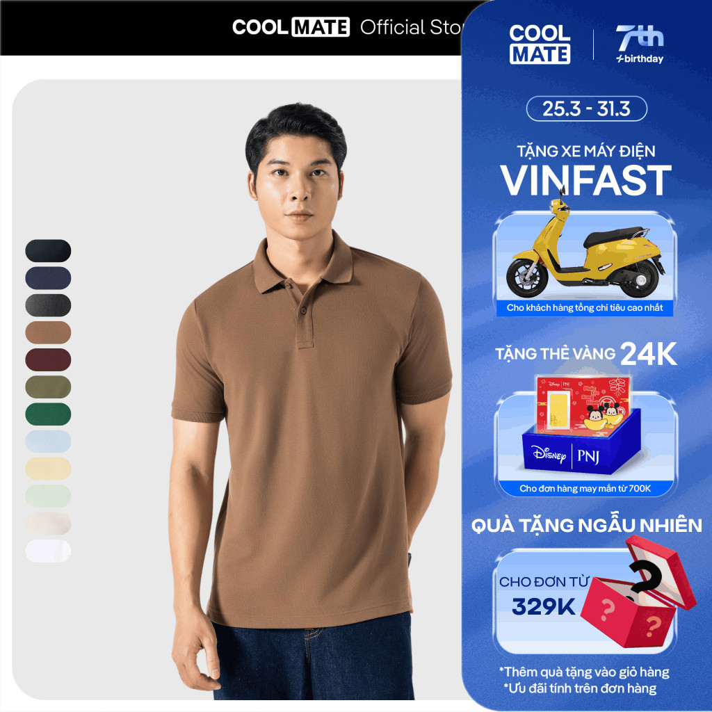 Áo Polo Pique Basic Cotton 100% Ready To Wear Coolmate Livestream