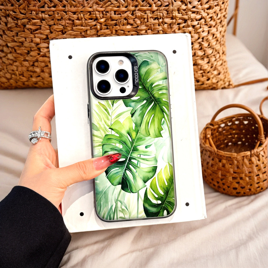 Ốp Lưng Iphone Phim hoạt hình thời trang Cho Iphone 7 xs xr 11 12 13 14 15 16 Pro Max Plus palm leav
