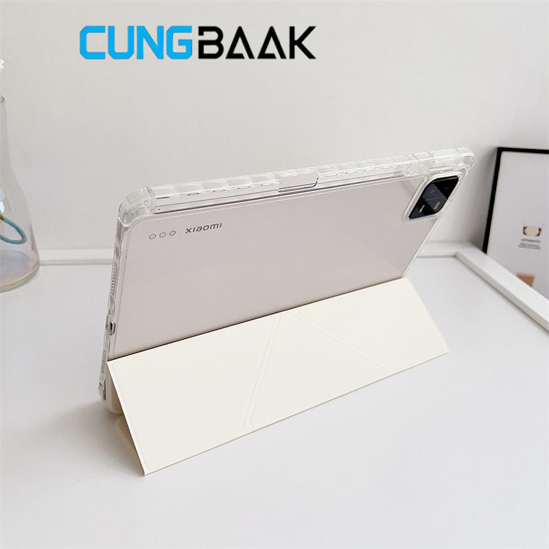 CUNGBAAK Ốp lưng 3 nếp gấp giá đỡ chữ Y cho Xiaomi Pad 6 Pro, Mi Pad 7/7Pro/8/8Pro, POCO Pad, Redmi 