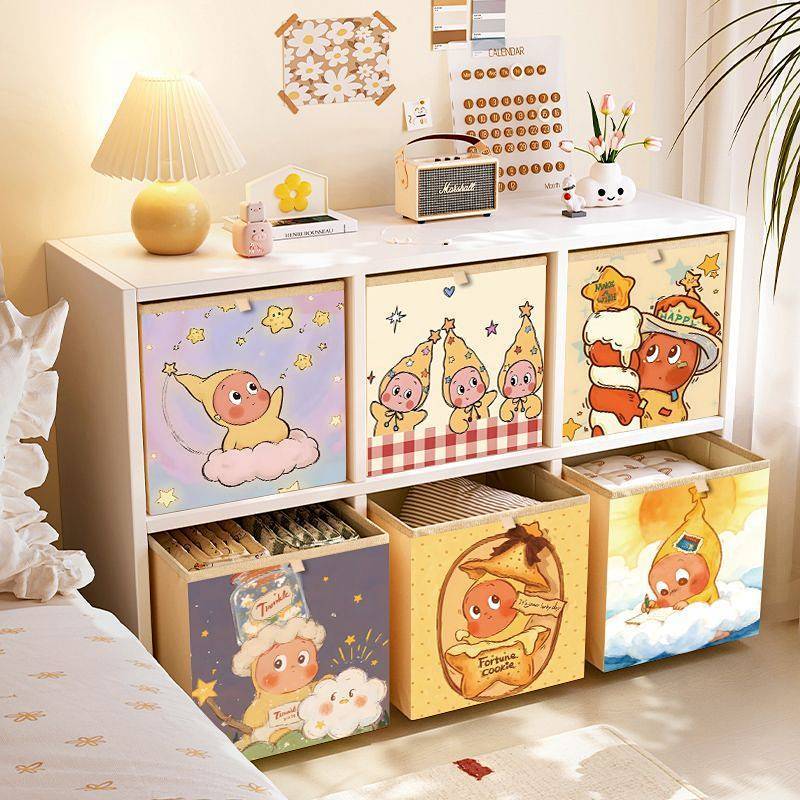 Cute XINGX-Person Carlake Storage Basket Multi-Functional Grid Cabinet Large Capacity Cartoon Drawer
