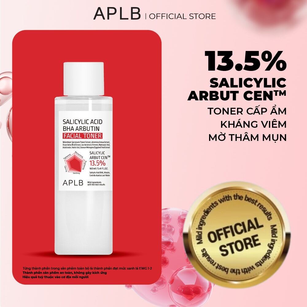 Toner BHA Arbutin Giảm Mụn Trắng Da APLB Salicylic Acid BHA Arbutin Facial Toner, Nước Hoa Hồng Cho 