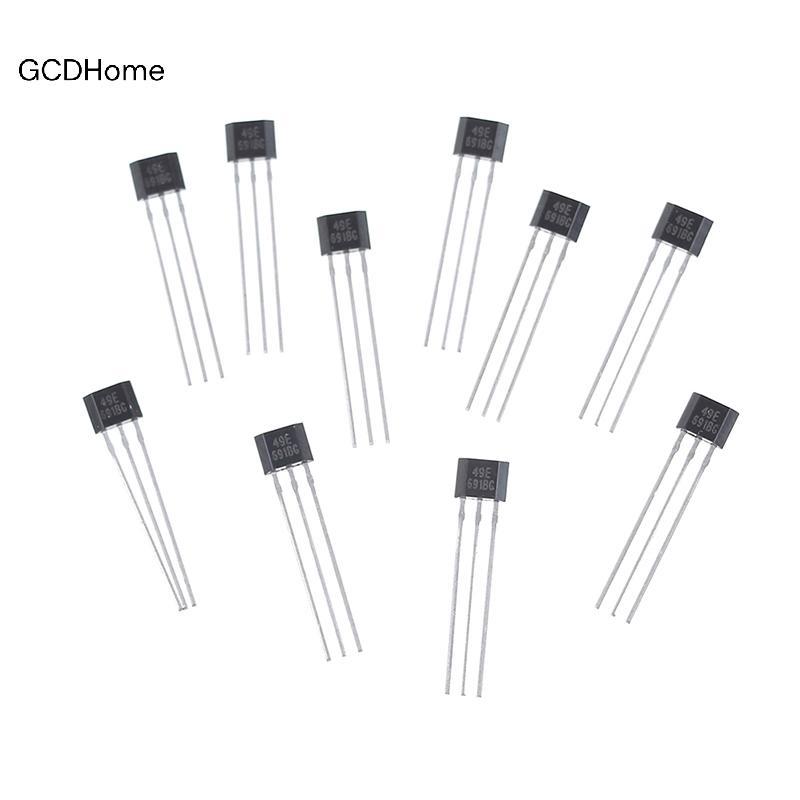 GCDHome 10 chiếc Hall element 49E OH49E SS49E Cảm biến tuyến tính Cảm biến Hall HOT