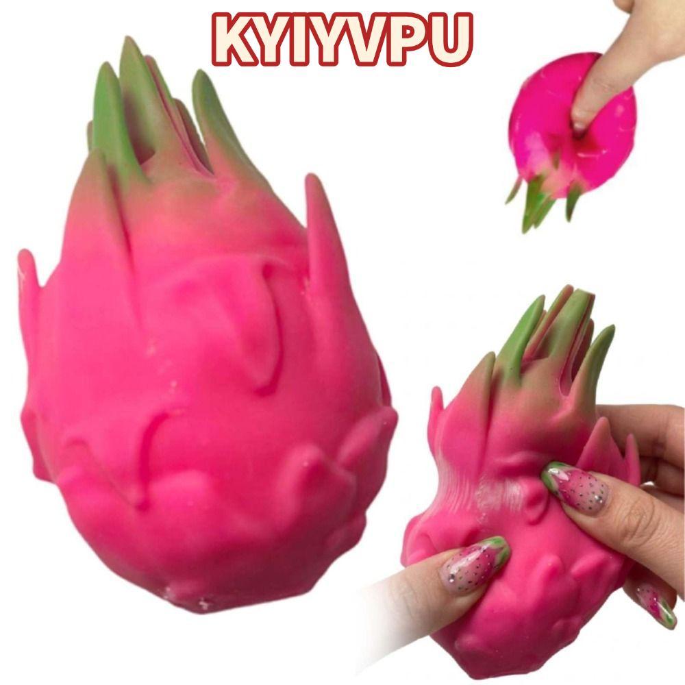 KYIYVPU Dragon Fruit Squishy Toy, Thư giãn tay mềm mại Dragon Fruit Squishy Pinch Le, Thư giãn giảm 