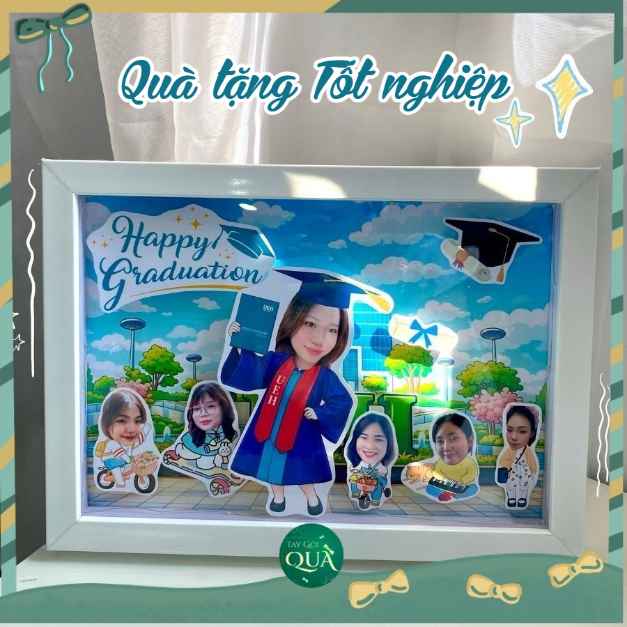 KHUNG ẢNH 3D Quà tặng TỐT NGHIỆP ghép chibi