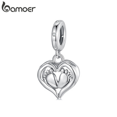 Bamoer Charm Dây Chuyền Hình Trái Tim DIY - Quà Tặng Xinh Cho Nữ