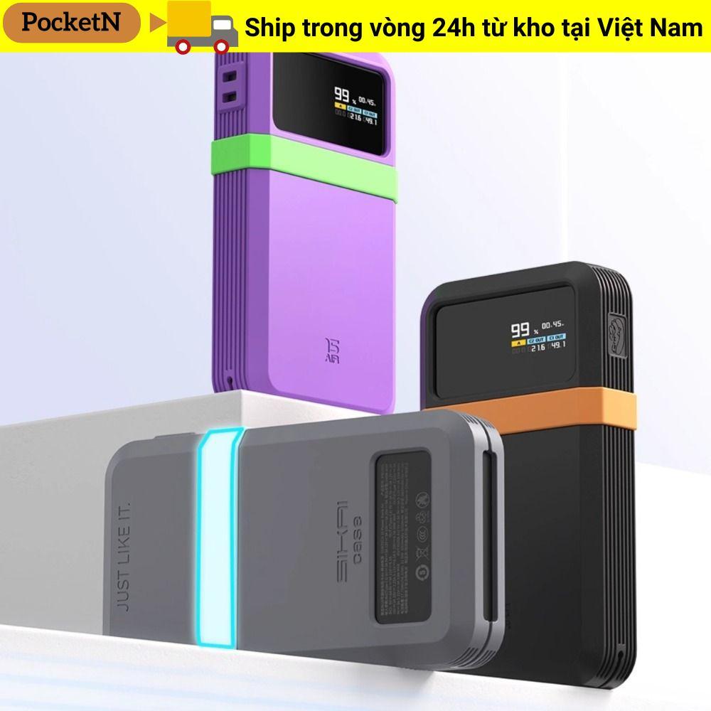 POCKETN Bảo vệ, Silicon chống sốc, Di động mềm màu trơn mang theo cho CUKTECH 15 Power Bank Air 1500
