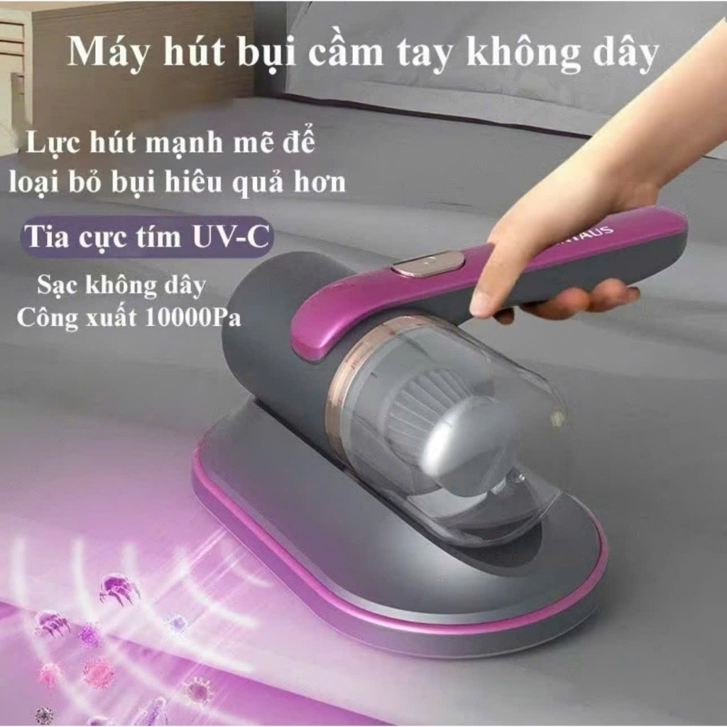 Máy Hút Bụi Giường Nệm Nontaus Có Tia UV Diệt Khuẩn, Lực Hút 12000Pa