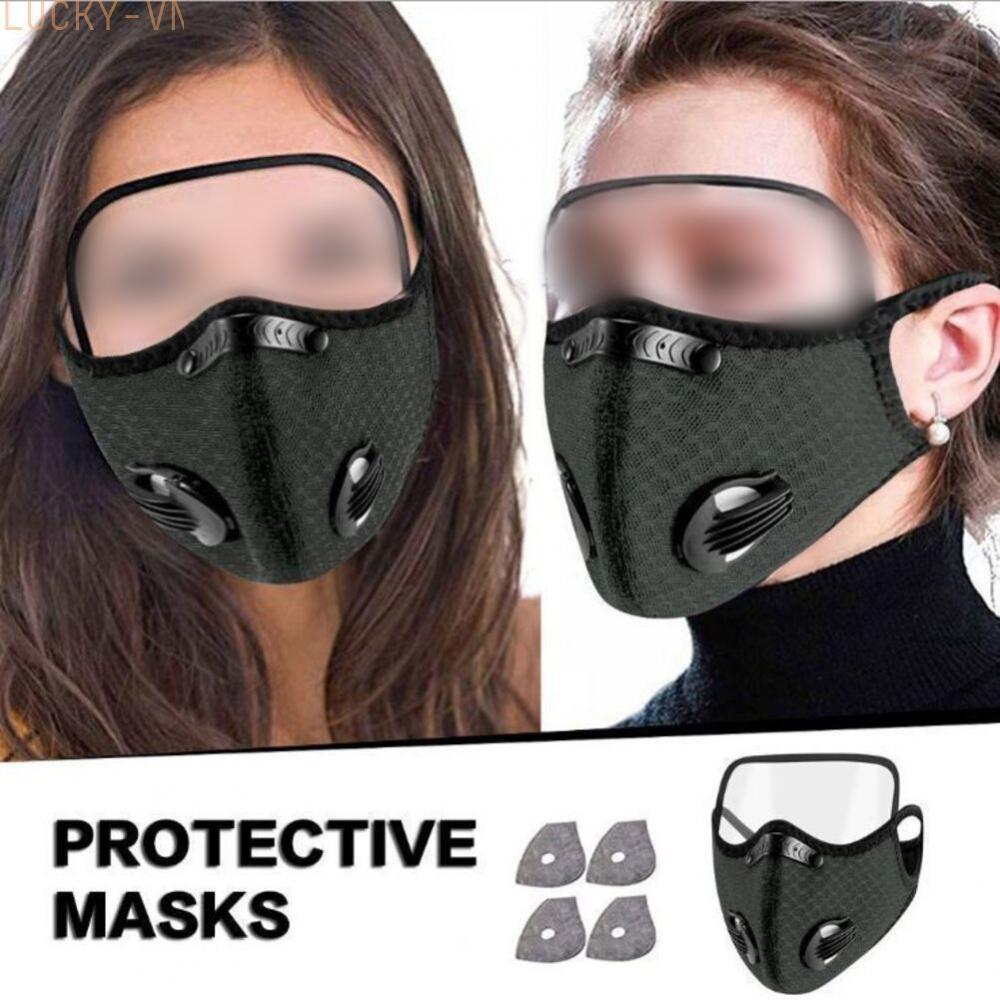 Comfortable Cycling Face Mask with Non Woven Activated Carbon Filter and Glasses