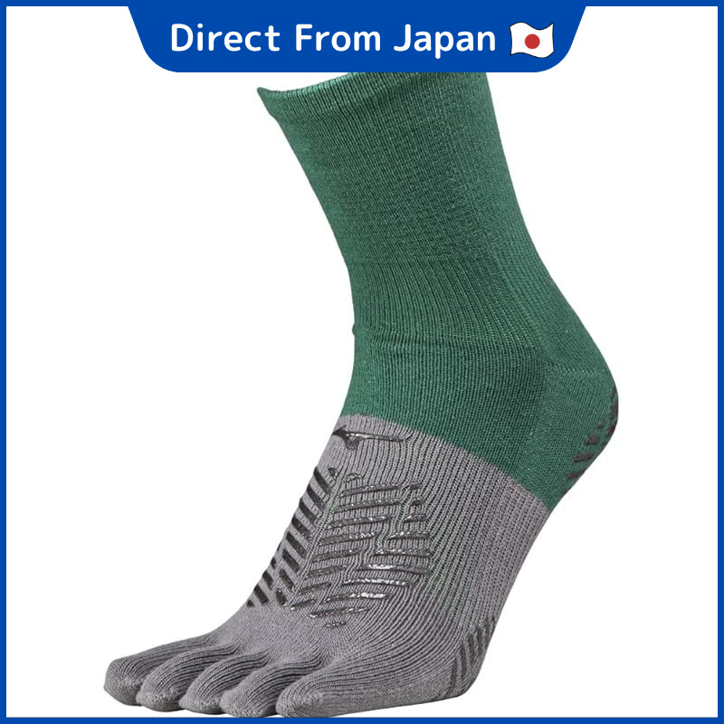 [Mizuno] Soccer Wear Zero Glide Short Socks 5 Fingers Grip P2MX2510 S. Green 23.0-25.0 cm