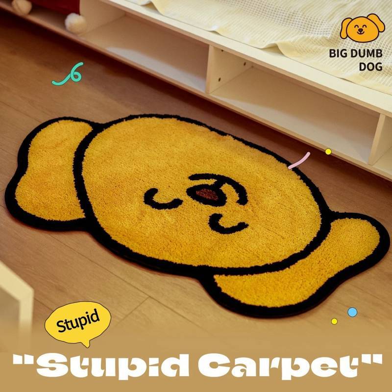 Big Stupid Dog Pile Floor Covering Cartoon Creative Carpet Floor Mat Imitation Cashmere Bedroom Beds