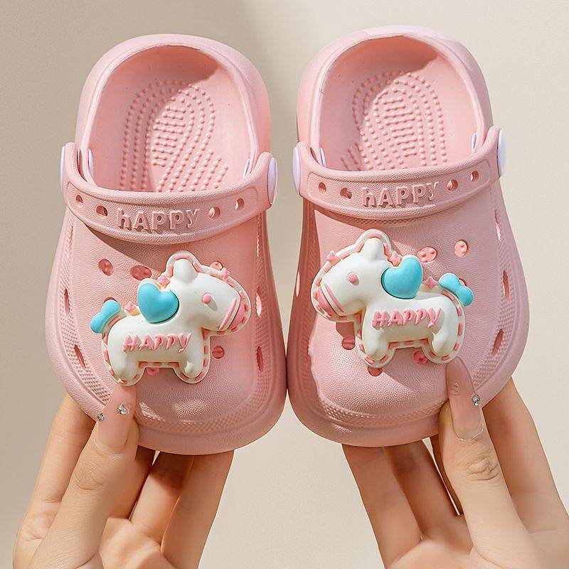 Children's Eva Hole Cartoon Pony Summer Closed Toe Girls Indoor Soft Bottom Non-Slip Baby Shoes Hole Shoes CPGA