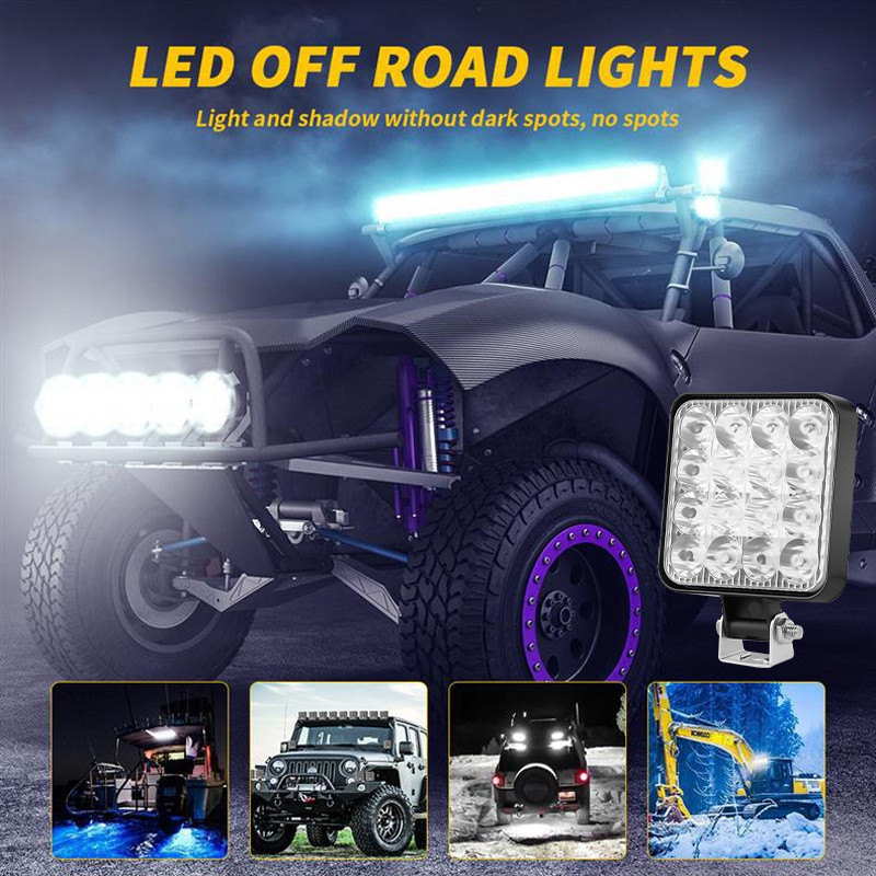 Square LED Working Light Mini Driving Assistance Light Modified Headlight