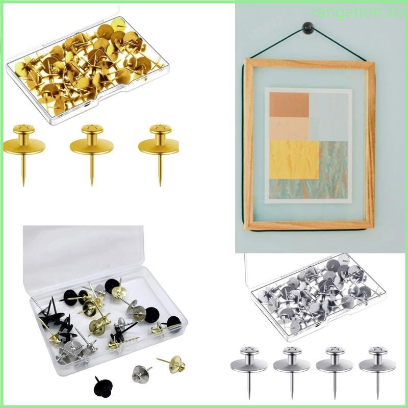 RAN 30 Cái Tôi Hình Kim Loại Đẩy Pin Đầu Phẳng Kẹp Nút Chai Ban Pin Trang Trí Tacks