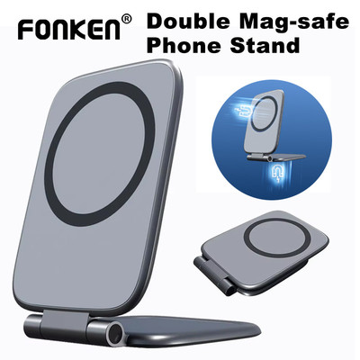 Fonken Giá đỡ điện thoại từ tính hai mặt siêu mỏng Điều hướng chống rung Giá đỡ ô tô có thể gập lại cho điện thoại Mgsafe