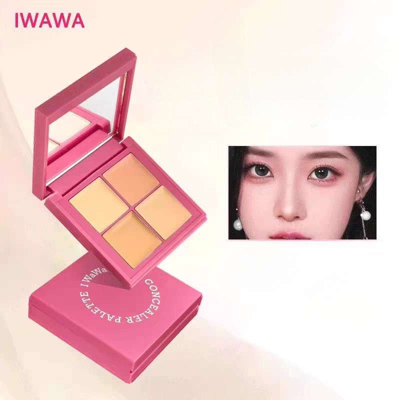 Iwawa Bốn Màu Che Khuyết Điểm Che Khuyết Điểm Mụn Vết Đen Mắt Vòng Tròn Chống Thấm Nước Đa Chức Năng