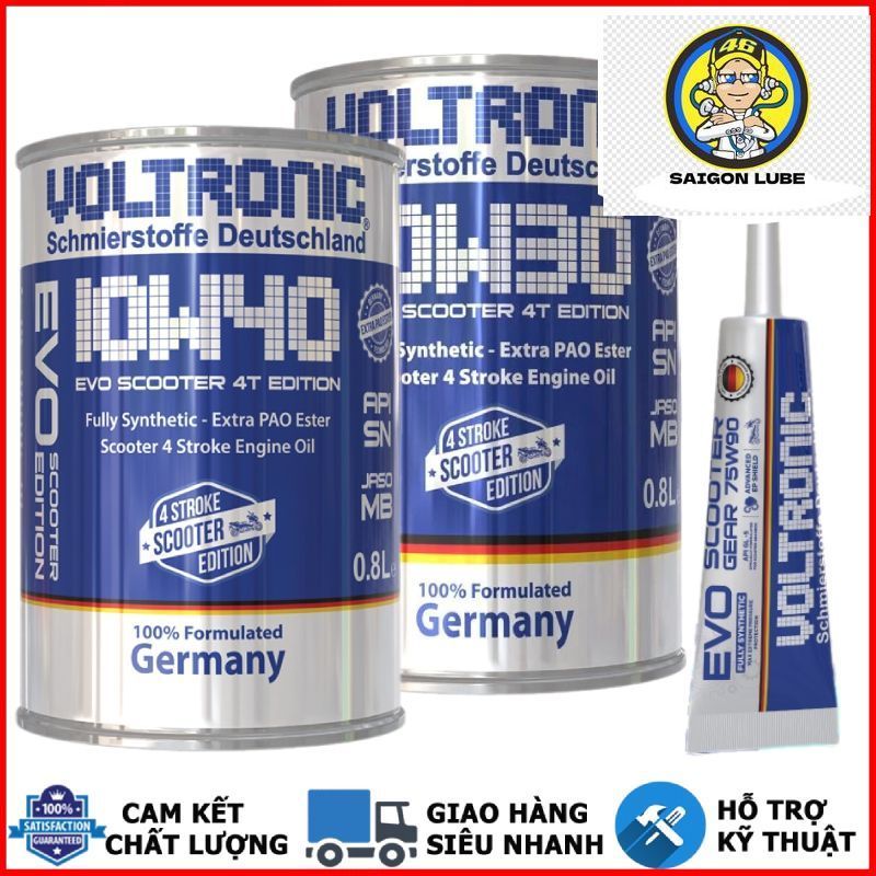 Nhớt xe ga Voltronic EVO Scooter 10w30/10W40 800ML full tổng hợp