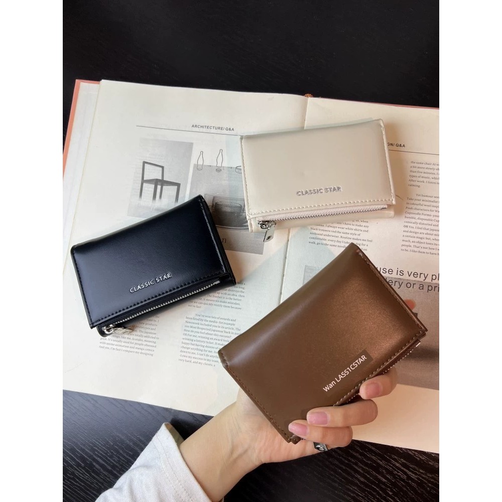 Ins Design Feel Nữ Đồng Xu Ngắn Tích Hợp Ví Nhỏ