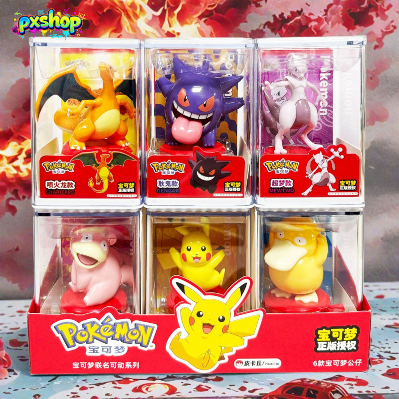 Bộ Sưu Tập Mô Hình Pokémon 3 Trong 1 - Figure Trưng Bày Kết Hợp Con Dấu, Pikachu, Gengar, Mewtwo & N