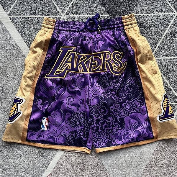 Purple American Pocket Zipper Double-Layer Breathable Loose Shorts Basketball Sports Casual Shorts l