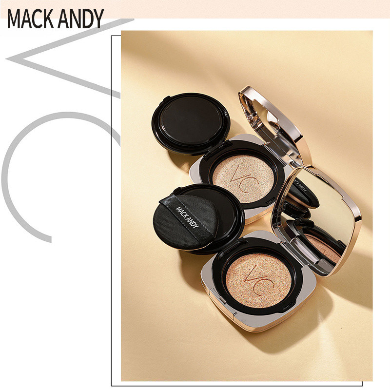 MACKANDY MK500 Natural Clear Radiance Nhẹ Flawless VC Cushion Cream 30gram, Bột chống dính chống mồ 