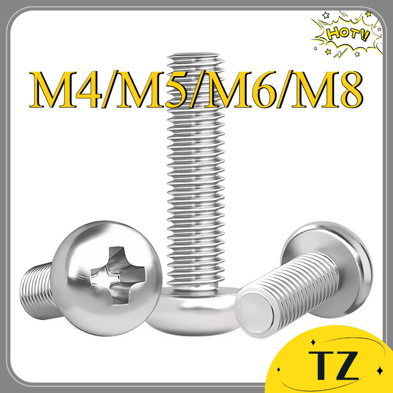 Ốc vít đầu tròn Pake inox 316/Stainless Steel 316 Round Head Screw M4 / M5 / M6 / M8 【 TZYX-1 】