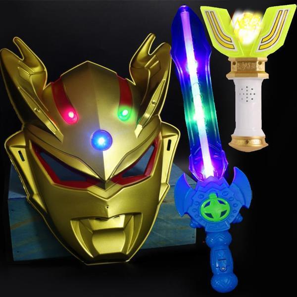 mũ bảo hiểm masontex mũ bảo hiểm nam Mặt nạ Ultraman Âm thanh phát sáng Đồ chơi trẻ em Mũ bảo hiểm M