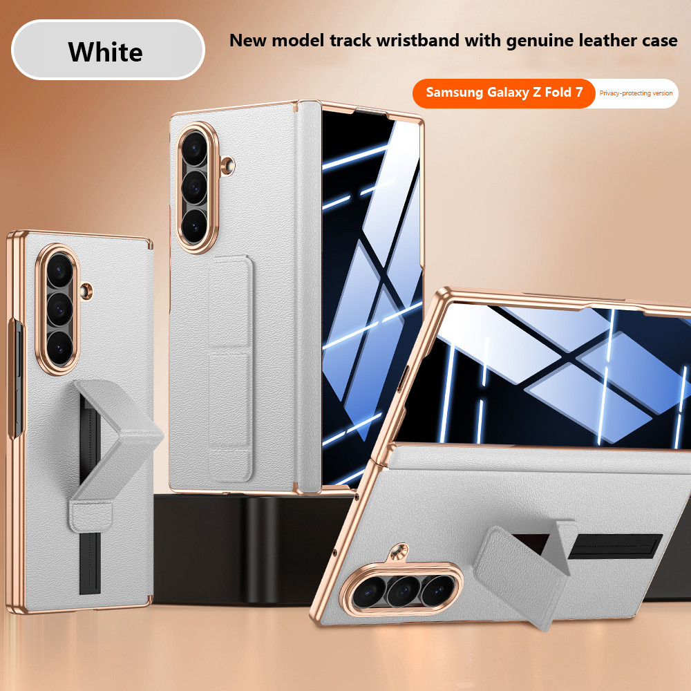 Mạ Chính Hãng Da Bản Lề Ốp Lưng Samsung Galaxy Z Fold 7 Fold7 W26 5G Dây Đeo Tay Đứng Vỏ Bảo Vệ Với 