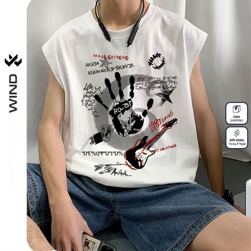 Áo Ba Lỗ Unisex Wind Clothing Form Rộng BASS Tanktop Sát Nách Oversize Nam Nữ 100% Cotton