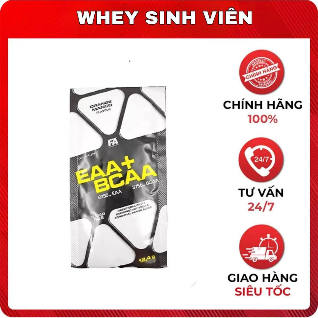 [Chính hãng] Gói dùng thử Sample FA EAA + BCAA 12.4g – Hỗ Trợ Tập Luyện, Chống Mất Cơ -   wheyhoaphu