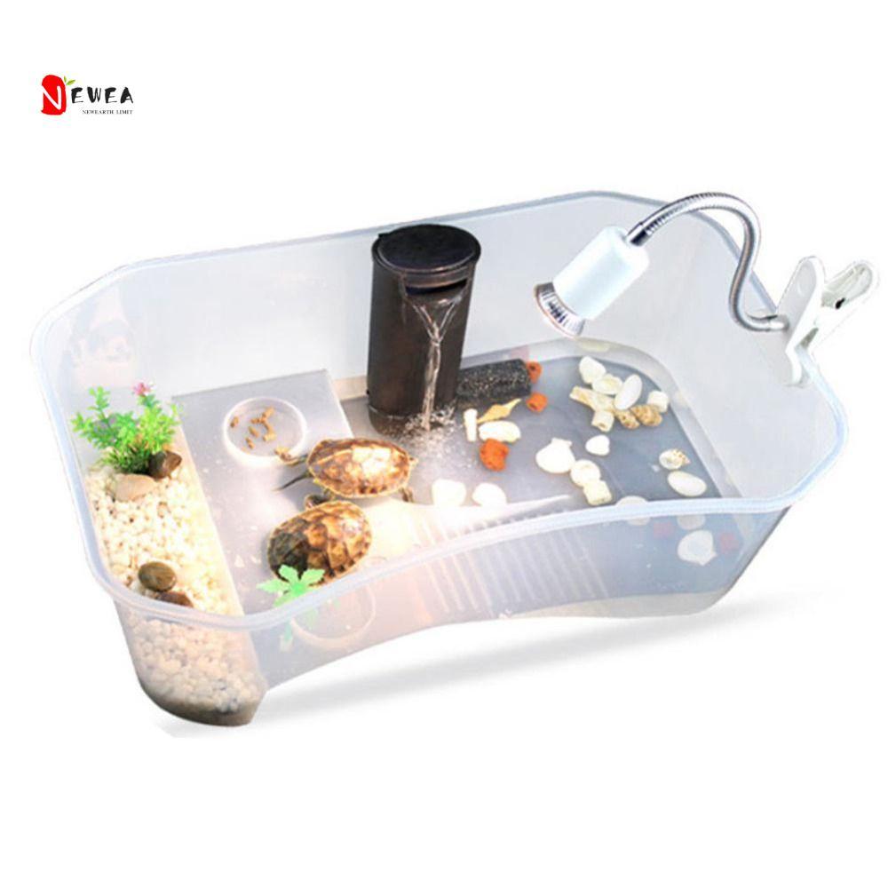 NEWEARTH LIMIT Turtle Vivarium Box, Basking Ramp Water Land Dual Use Turtle Aquarium, Goldfish Feedi